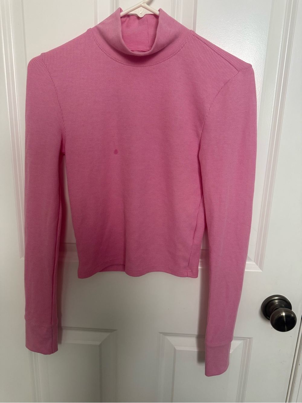 American Eagle Outfitters Pink Ribbed Turtleneck Long Sleeve Top